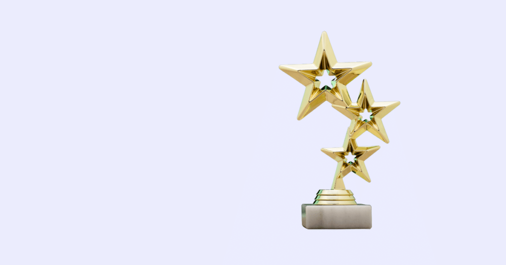 Award on purple background