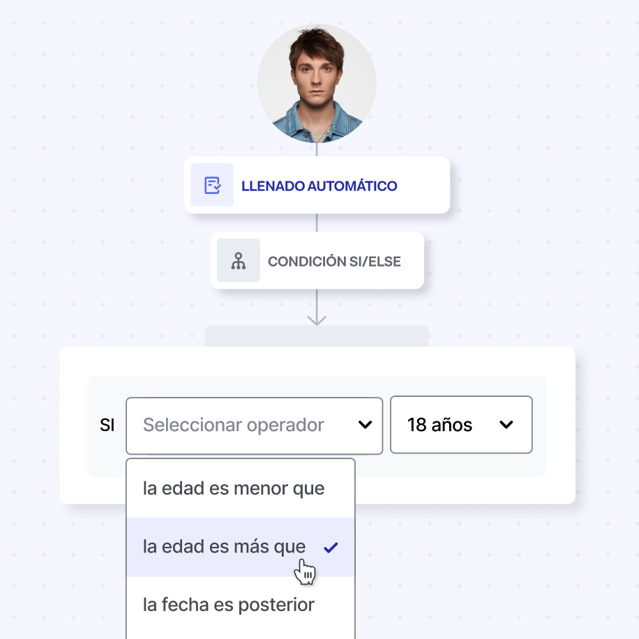 Un workflow de Onfido Studio que se está editando para las diferentes edades aceptadas.