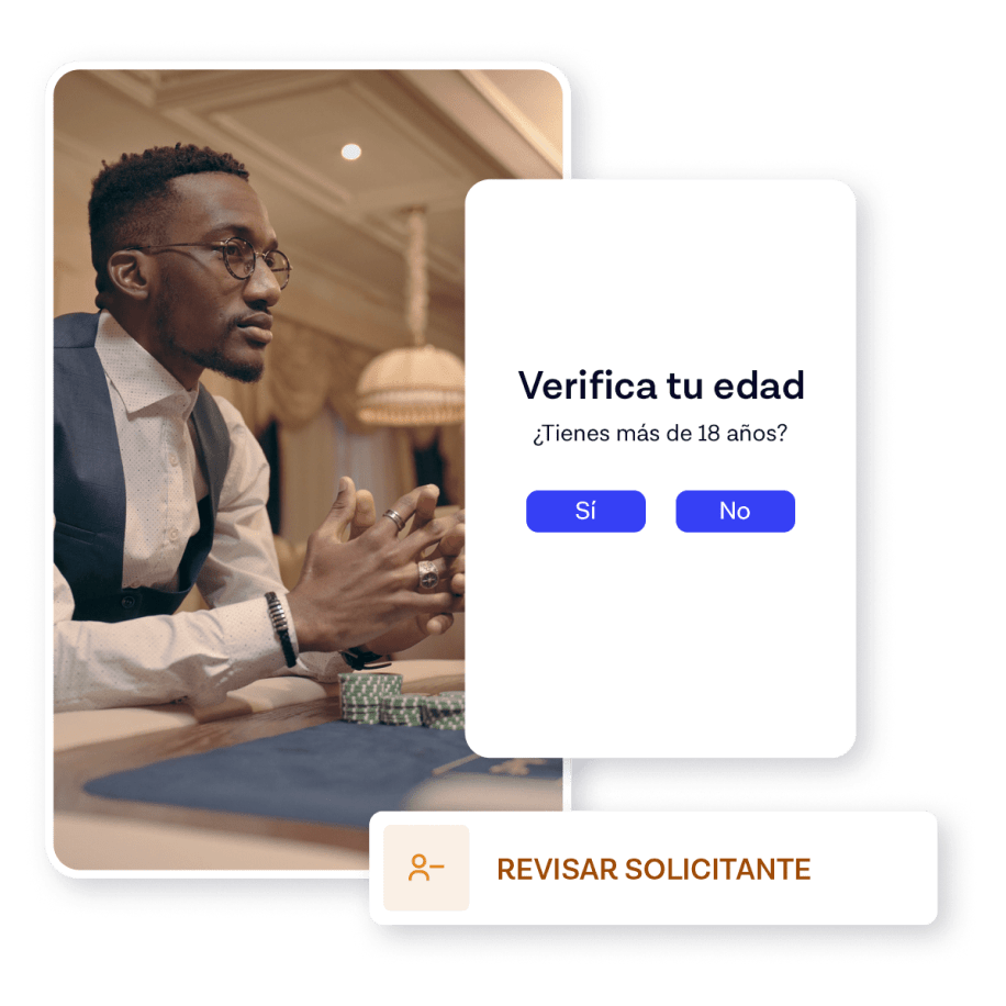 Verificación de edad para juegos y apuestas.